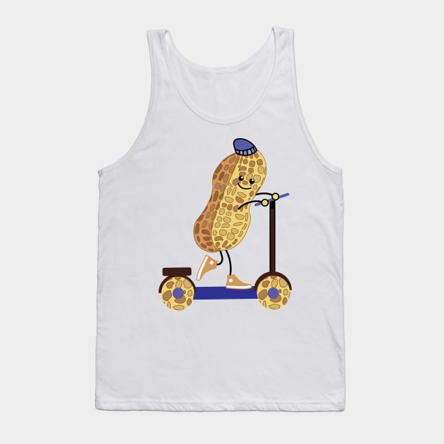 Funny peanut rides scooter Tank Top by spontania